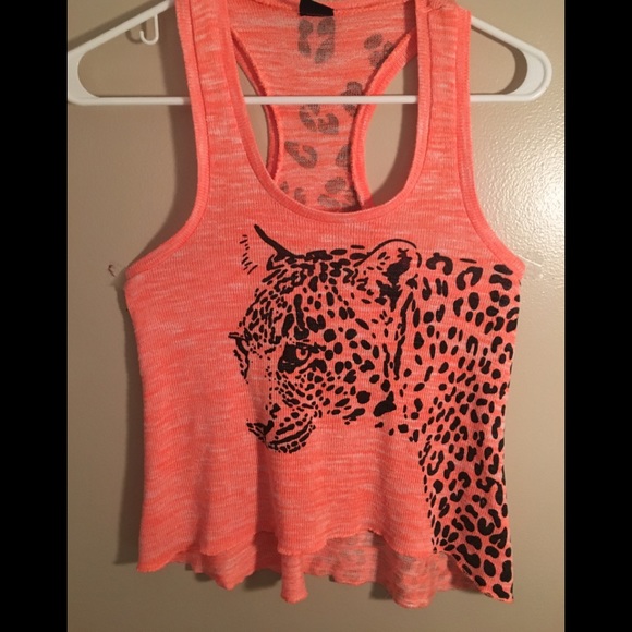 Tops - Leopard coral colored crop top tank size.XS